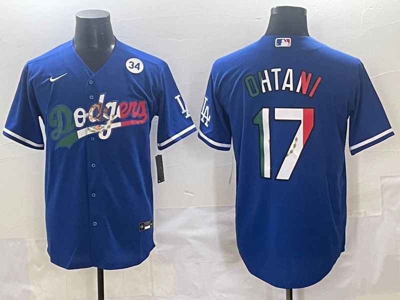 Men 2025 Los Angeles Dodgers 17 Ohtani Blue Nike MLB Jersey style 71511